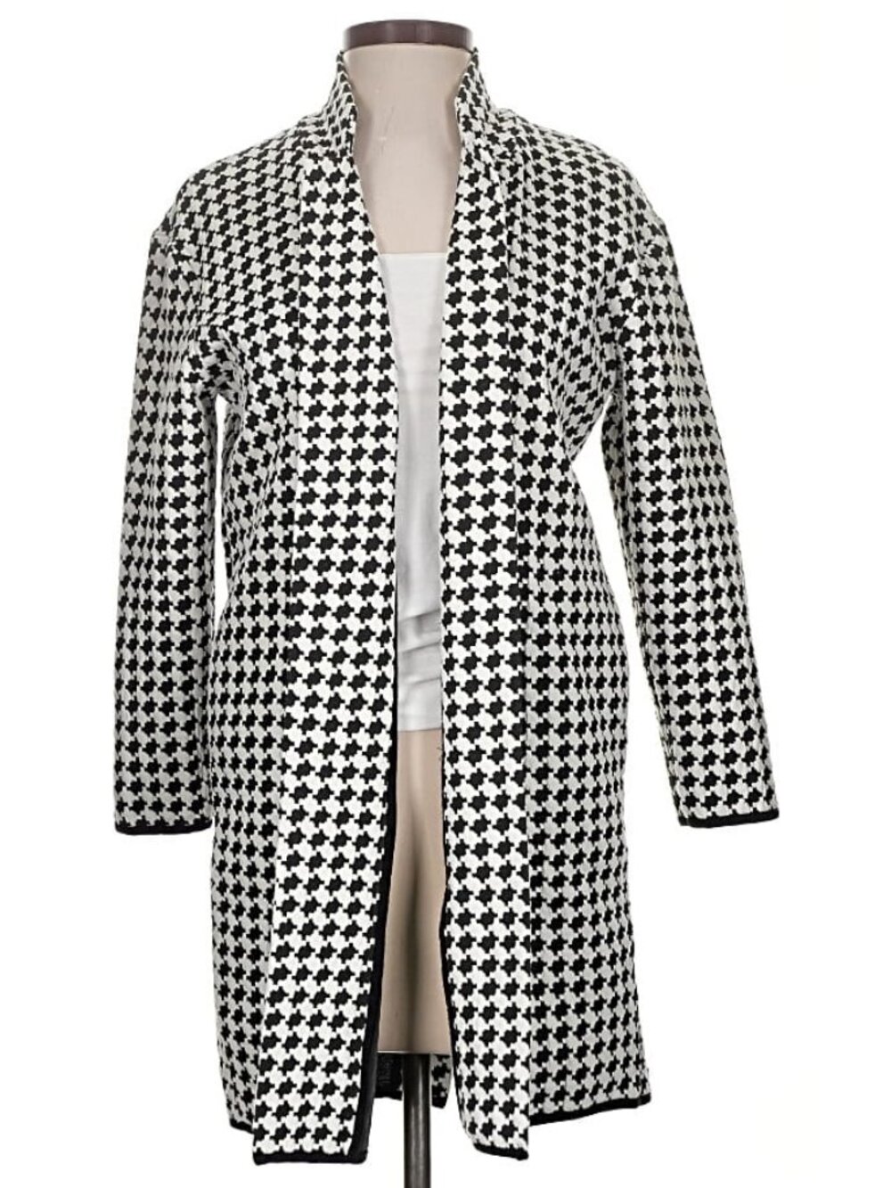 Philosophy Republic Clothing | Houndstooth Textured Longline Cardigan - S